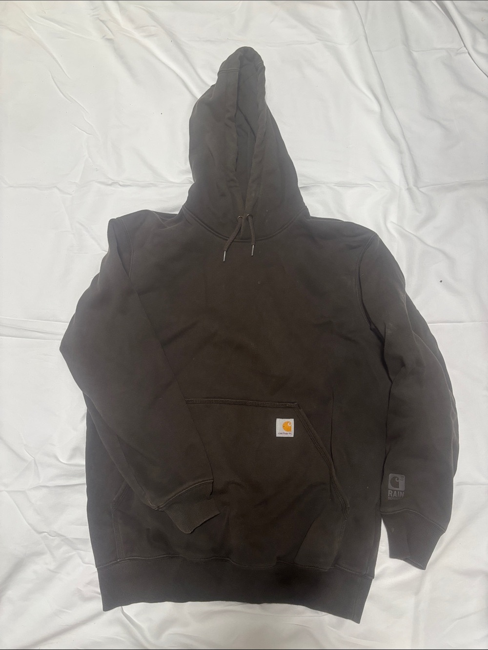 Carhartt Men’s Dark Brown Heavyweight Rain Defense Hooded Sweatshirt